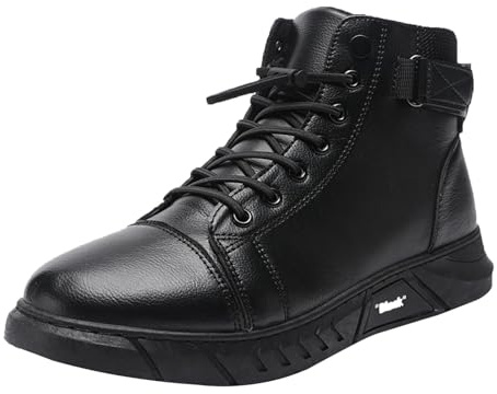 Baskets en cuir pour hommes, chaussures de mode montantes en cuir essentiel, chaussures de randonnée imperméables, baskets confortables pour hommes, chaussures de plein air, baskets montantes pour