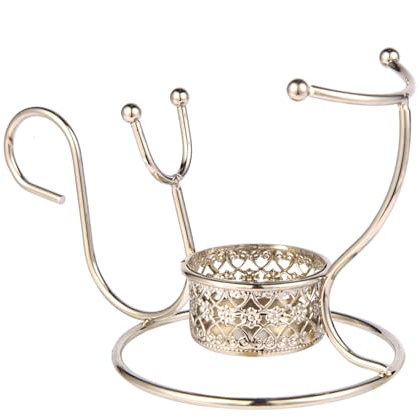 OUBXINS Brandy Warmer Set - Cognac Snifters Warmer with Candle Heating Base and Metal Stand (Silver)