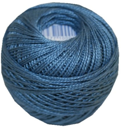 PERLOVKA Kreuzstichgarn Baumwolle Perlgarn 10g 85m blau (5862)