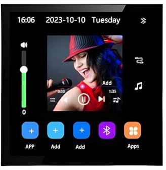 Lckiioy Andriod 10 Eshare WiFi Bluetooth Touch Home Theater Cinema Amplificatore da Parete Audio Stereo Digitale da 4 Pollici Nero