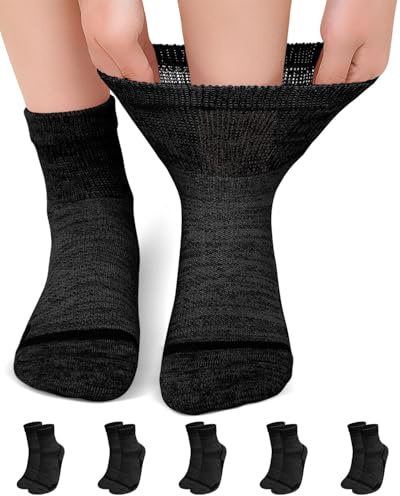 ZFSOCK Chaussettes Diabétiques Homme Femme: Chaussette Bambou Sans Elastique Extra Large Sans Couture Non Comprimantes Amples Socquettes Classiques