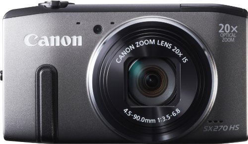 Canon PowerShot SX270 HS Compact Digital Camera - Grey (12.1MP, 20x Optical Zoom) 3 inch LCD (Renewed)