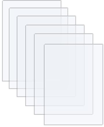 Langaelex set med 6 akrylglasskivor DIN A4 (29,7 x 21 cm), 1 mm tjocka akrylskivor, ultraklara transparenta plastskivor för fotoramar, projektutställningar, bordsställ