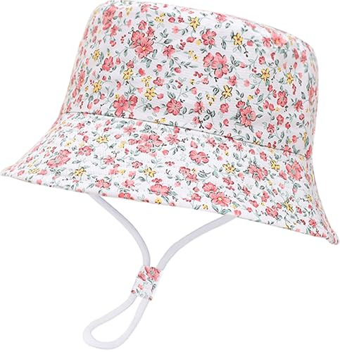 XYIYI Enfants Bébé Chapeau de Soleil Coton Seau Chapeau Casquette de Plaged'été avec Jugulaire Réglable
