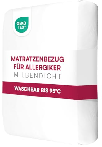 Clinotest Madrasskydd vattentätt allergivänligt 140 x 200 x 23 cm – madrasskydd med 2-sidigt blixtlås, ventilerande sängunderlag, kvalsterbeständigt och kokbeständigt, inkontinensunderlägg