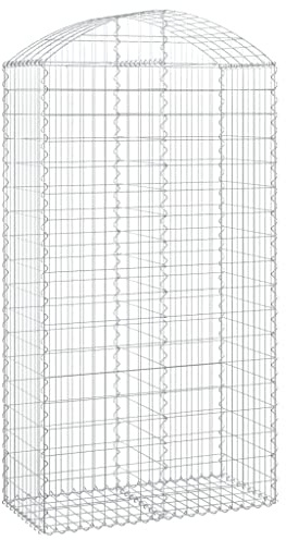 Panier de Gabion, Panier à Pierre Gabion Mur de Soutènement Clôture de Jardin arqué 100x50x180/200 cm Fer galvanisé