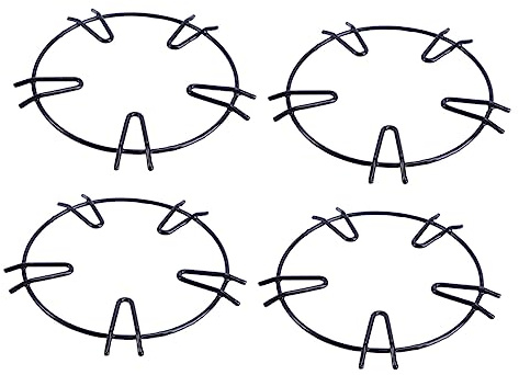 NUOBESTY Soporte Redondo para Ollas y Sartenes Antideslizante y Estable 4 Piezas de Hierro Negro para Estufa de Gas en Cocina y Fogones