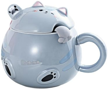 Mugg Emalj 500 Ml Keramisk Högtemperaturbeständig Kinesisk Mjölkkaffekopp Med Lock Och Sked