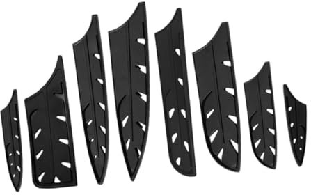 FUNOMOCYA Juego de 8 Fundas Protectoras de Plástico para Cortador de Cocina Negro, Accesorio Funcional que Previene el Desgaste y Protege Hojas del Cuchillo