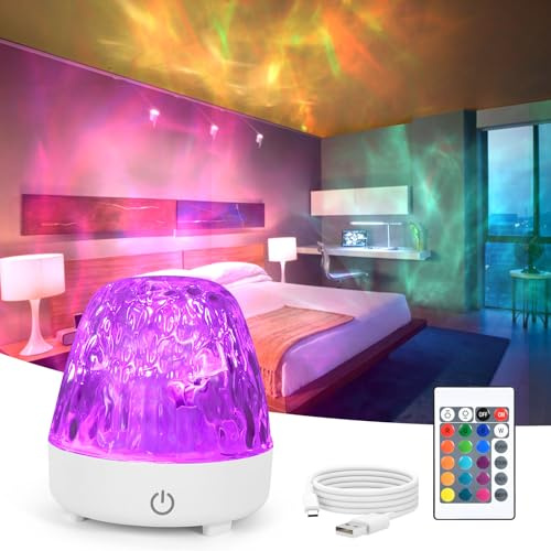 URAQT Ocean Lamp Aurora Night Light, Ocean Wave Ceiling Projector, Sensory Night Lights with 16 Colors, 30 Lighting Modes, Northern Lights Cube, for Bedroom Party Game Birthday Gifts for Kid Women Men