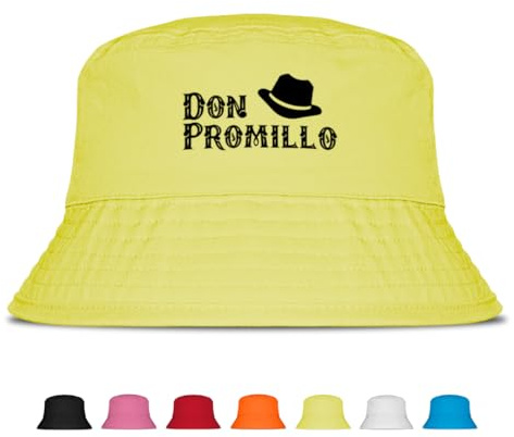 Prozente Momente Don Promillo - Fischerhut - Lustiger Fischerhut – Der perfekte Sonnenhut für Herren & Damen – Ideal als Malle-Outfit, Party-Accessoire & Festival-Eimerhut für den Strand