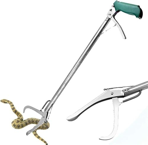 Pinze per Serpenti in Acciaio Inossidabile per Impieghi Gravosi - Pinze per Serpenti Autobloccanti, Bastone per Rettili, Morsetto per Cattura Serpenti per Una Manipolazione E Una Rimozio, 100cm