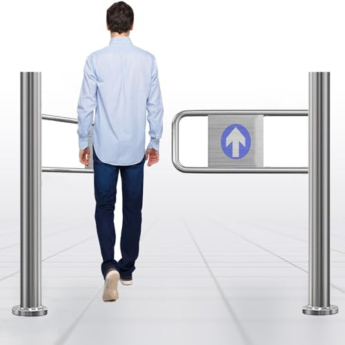 Puerta de acceso automática basculante, ancho 50-200 cm, dispositivo de entrada y salida de acero de una sola dirección para tienda/patio/almacén, portal resistente de 170 x 100 cm.