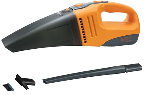 New Orange & Black RAC 12V Wet & Dry Car Vacuum Cleaner Dual Function Handheld Vacuum with 3m Power Cable, 2700PA Suction & In-Car 12V Connector,Crevice Tool, Squeegee & Upholstery Brush -A20