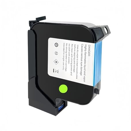 UDXZAIJQ Cartouche d'encre Noire à solvant for imprimante à Jet d'encre Portable 25,4 mm, 65 ML, à séchage Rapide, for imprimantes Non cryptées(25.4mm Green Ink)