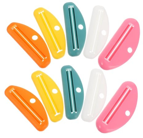 UPKOCH 10 Pièces Presse-tube Dentifrice Manuel Compact avec Suspendu Économiseur de Crème et Pommade pour Voyage et Salle de Bain