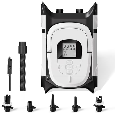 BAVIZZN 22PSI Elektrische Pumpe Sup 12V DC Sup Elektrische Pumpe Auto Zweistufige pumpe Mit Auto-Stopp Geeignet Inflator & Deflator Paddle-Boards,Schlauchboote,Kayaks und Wassersport