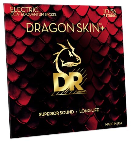 DR Dragon Skin+ Quantum Nickel E-Gitarren-Saiten – 7-Saiter Medium 10–64 – beschichtet, präzise Ansprache