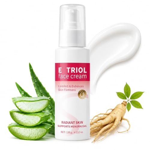 Estriol Gesichtscreme Damen, Anti Aging Gesichtspflege für Reife und Trockene Haut, Feuchtigkeitscreme mit Hyaluronsäure & Ginseng, Östrogen Creme für Strafferes Hautgefühl, Pflege in der Wechseljahre