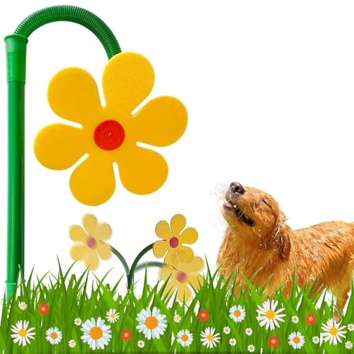 Rasensprenger Tanzende Blume, Neu Bewässerung Sprenger Beweglich, Beregner für Garten, Wassersprinkler Kinder Outdoor, Sprinkler Kinder, der Ideale Spaß für Den Garten (Gelb)