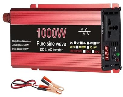 Convertitore Convertitore Corrente 1600W/2200W/3000W 12V A AC 110V 220V Trasformatore Tensione Convertitore Potenza Energia Solare Display Onda Sinusoidale(1000W)