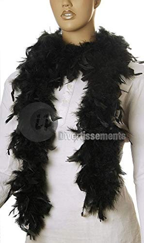 1 schwarze Federboa 180 cm Boa Kostüm Karneval Junggesellenabschied