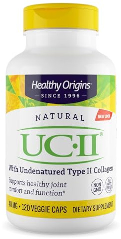 Healthy Origins UC-II 40 mg, 120 Veggie Capsules - Featuring Clinically Studied Undenatured Type II Collagen - Supports Joint Comfort, Mobility & Flexibility - Non-GMO & Gluten-Free - 2 Month Supply
