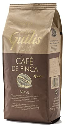 CAFES GUILIS DESDE 1928 AMANTES DEL CAFE- Café en Grains 100% Arabica Brésil - Torréfaction Naturelle - Finca Icatu Minas Gerais - 1 kg