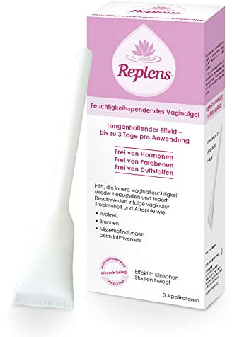 Replens™ Vaginalgel (3 vorgefüllte Applikatoren) spendet Feuchtigkeit bei Scheidentrockenheit, mit 3-Tages-Effekt