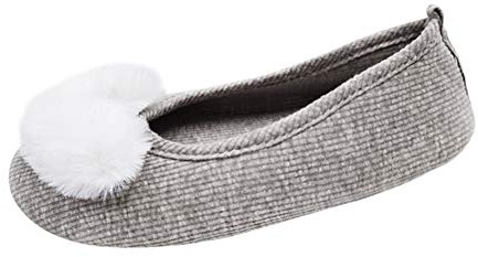Xiedeai Scarpe da Ballerina Donna - Pantofole in Cotone Morbido Materno in Gravidanza Lavorate a Maglia con Tacco Elasticizzato Scarpe da Ginnastica in Spugna Leggera Grigio (3) 40 EU