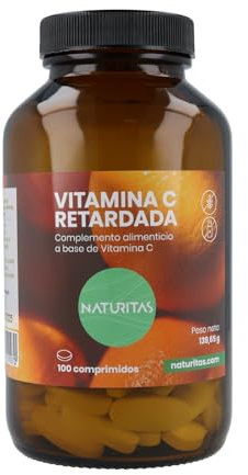 Vitamina C 1000 mg con Acción Retardada 100 Comprimidos Naturitas Essentials | Disminuye cansancio y fatiga | Ayuda a sistema inmune | Vitamina C retardada | Suplemento