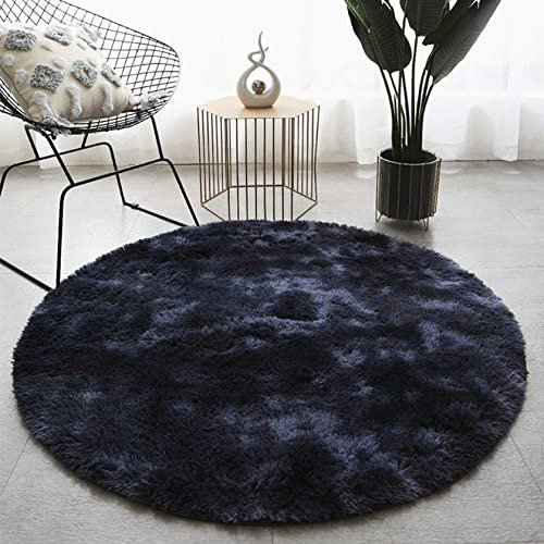 ERPENG Carpet 300x300cm Schlafzimmer Shaggy Wohnzimmer Fellteppich Longhair Fell Nachahmung für Wohnzimmer, Kinderzimmer, Schlafzimmer Größen, Grau Blau
