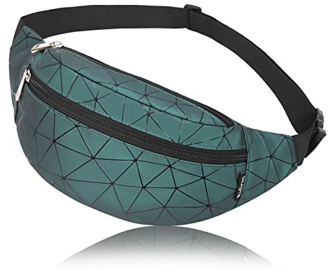 Sac Banane Dames Ville De Sécurité pour Femme PU Etanche Sac de Voyage Randonnée Sacs de Sport Vélo à Dos Waist Fanny Pack Running Outdoor Ceinture de pour Gym, Jogging, Escalade
