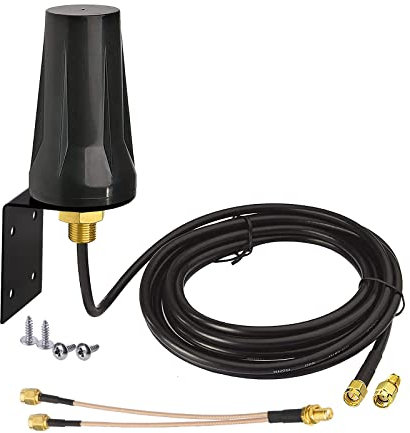 Bingfu Outdoor 4G LTE Antenna Aerial 5dBi Waterproof Wall Mount Antenna with SMA Female to Dual SMA Male Cable Compatible with GSM 3G 4G LTE Router Gateway Cellular Trail Camera