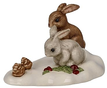 Goebel Weihnachtsfigur Winterwald auf Futtersuche, aus Porzellan gefertigt, Höhe: 5cm, 66-704-20-1