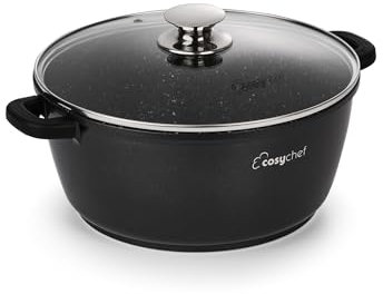 CosyChef Leia Kochtopfset 28 cm - 2-teiliges Kochtopfset mit Glasdeckel und Antihaftbeschichtung - Geeignet für alle Herdarten, auch Induktion - PFOA-frei