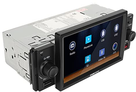 Ricevitore Stereo per Auto Bluetooth, Autoradio Touch Screen Singolo Din da 5 Pollici, Autoradio Singolo Din per per Android Auto, Telecamera di Backup, Controllo del