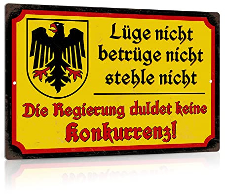 Putuo Decor Retro Blechschilder Sprüche, Lüge nicht, betrüge nicht, stehle nicht, Deko Blechschild als Geschenkidee zu Geburtstag, 20x30 Aluminium Metallschild
