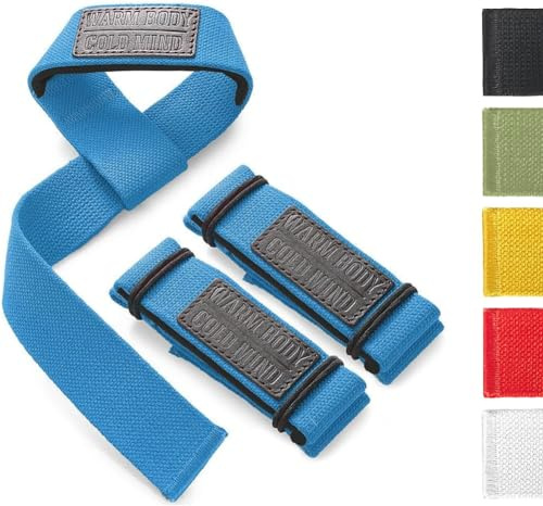 WARM BODY COLD MIND Lasso Lifting Straps mit 3mm/6mm Neoprene - Getestet bei 350kg - Zughilfen für Krafttraining, Fitness Bodybuilding, Wrist Wraps, Weightlifting