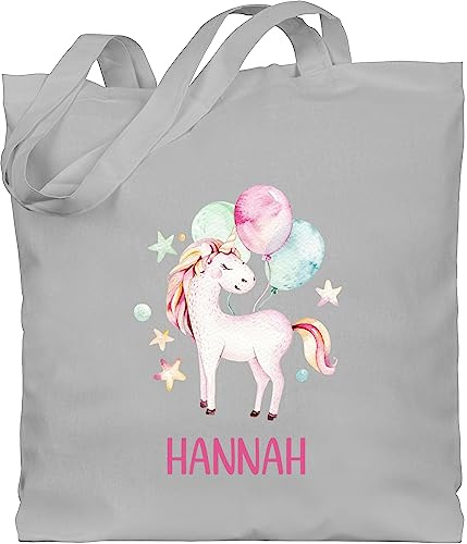 Geschenk mit Namen personalisiert by Shirtracer - Baumwolltasche - Einhorn Unicorn Einhörner