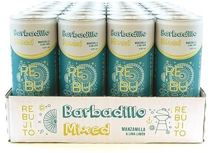Bodegas Barbadillo - Bebida Rebujito Mixed | Fusión de Vino Manzanilla y Lima Limón en una Lata de Refresco de 250 ml - Pack de 24 Latas