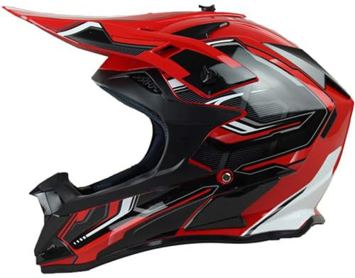 Casco Da Motocross Set Casco MTB Off-Road Moto Con Occhiali,Adulto Casco Motocross,Caschi Cross Country Integrale Motard Cross Race ATV Downhill Scooter Uomo Donna,Certificato ECE G,XL=61-62cm
