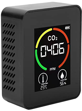 Detector de CO2 portátil: Mini y Práctico, Sensor TVOC, Mini Monitor de Dióxido de Carbono de Calidad del Aire, Monitor de CO2 de Temperatura y Humedad para Viajes, Casa, RV y