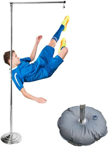 GANDUS Vertikaler Sprungtester Jugend Vertikaler Jumprainer Bein Stärke, Fußballspieler Physische Reha -Testskala für Das Schul -Fitnessstudio, Edelstähle Trainingstange mit Wasserbeutel