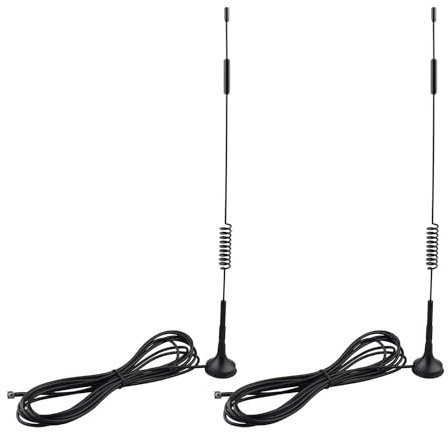 Futheda 2pcs 4G LTE Antenna 12dBi TS9 Male Aerial Magnetic Base External Network Antenna with 3m/9.8ft Cable Compatible with Vodafone EE O2 Three Netgear Huawei 4G LTE WiFi Hotspot USB Modem Aircards