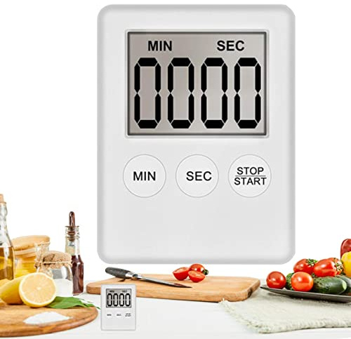 Digitaler Küchentimer, Eieruhren Küchentimer Digital Magnetisch Stoppuhr Timer mit Alarm Stoppuhr/Countdown Uhr für Küche StudiumTraining, hochwertiges Edelstahlgehäuse, 2.75 x 2.08 x 0.35 Zoll