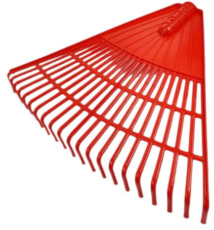 Râteau de Jardin en Plastique Rouge à 21 Dents pour Feuilles | Outil Manuel, Dents Fines pour Nettoyage, Adapté aux Débris L’entretien des Pelouses
