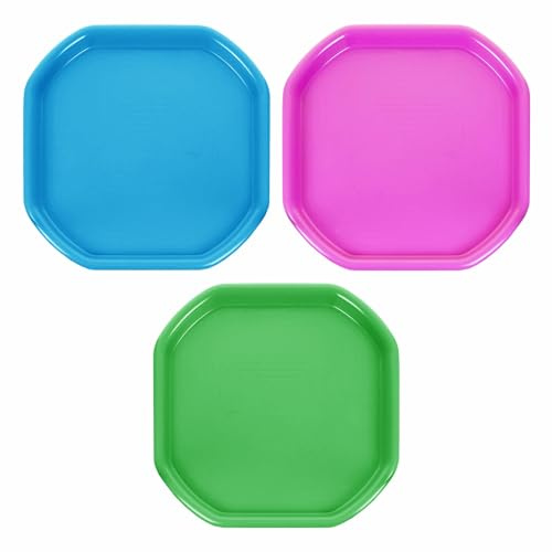 [SKY BLUE, PINK & LIME GREEN] - SMALL Tuff Tray 70cm x 70cm Fun Play Mixing Board Sand Water Pit Tray for Cement Mortar Sand Plastering Messy Activities Multipurpose Tray.