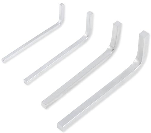 PEUTIER 4pcs Square Head Wrench Set, 3mm 4mm 5mm 6mm Chrome Vanadium Steel L-Shaped Wrench Set Square Head Wrench for Screws with Pocket Holes