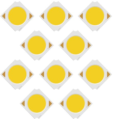 FSLiving 3W DIY LED COB Chip LED Leuchtperlen 2700K Warmweiß Glühbirne Hohe Leistung Hochleistungsperle Lampe Chip für Scheinwerfer Flutlicht,10 Piezas-PJ0687